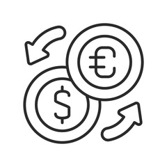 Money exchange icon. Currency exchange vector illustration of a dollar sign on a white background.