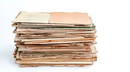 Stacked Vintage Texture Samples on White Background for Design Projects