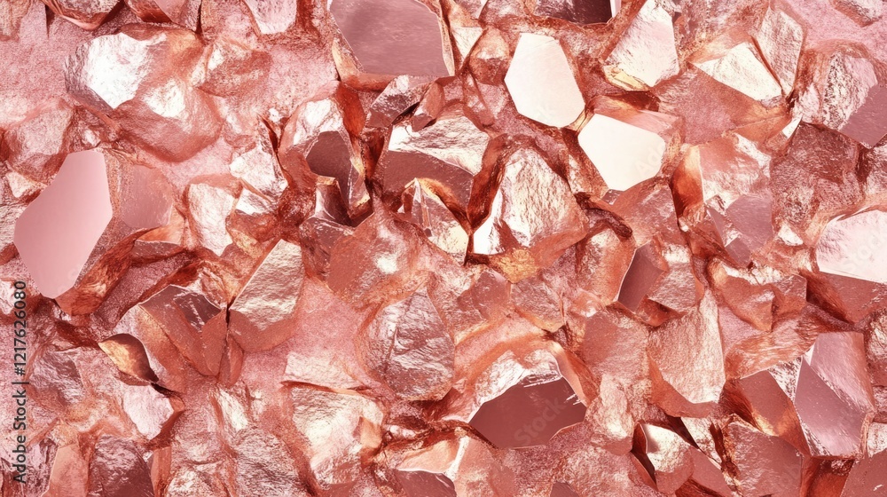 Aufkleber rose gold foil texture background with irregular shapes and glossy finish suitable for design and co