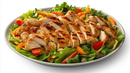 chicken vegetable salad. salad with chicken. Ultra realistic. Photorealistic high resolution --ar 16:9 --relax --quality 0.5 --v 6.1 Job ID: fe4237cb-756b-4b9c-91cb-9becf61d23ed