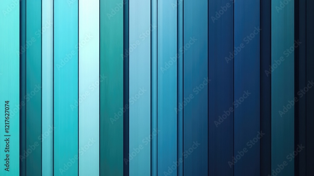 Poster vertical stripes in varying shades of blue and teal with a gradient effect and copy space for text p