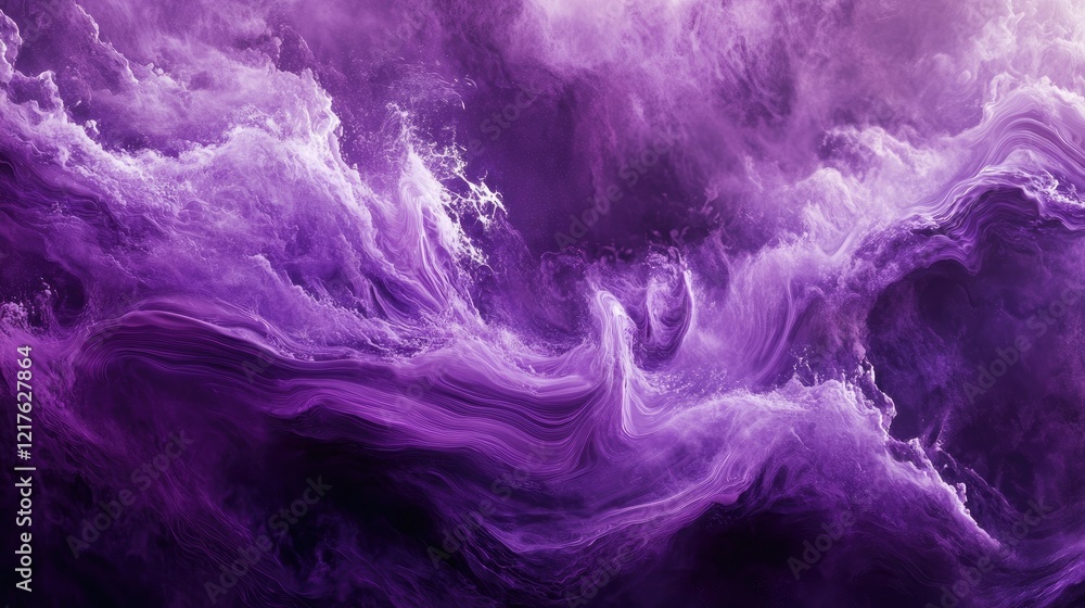 Aufkleber purple abstract swirling clouds in a dreamlike atmosphere with copy space for text placement