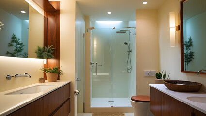 bathroom interior with shower