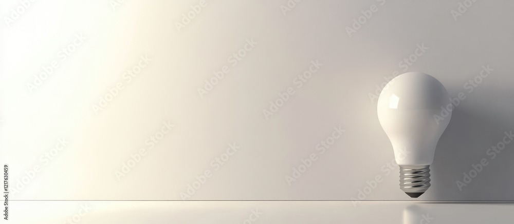 Poster light bulb on a minimalist background with copy space for text or design elements
