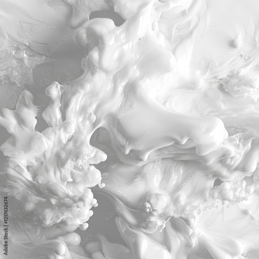 Poster abstract white fluid texture background with swirling patterns and copy space for text placement
