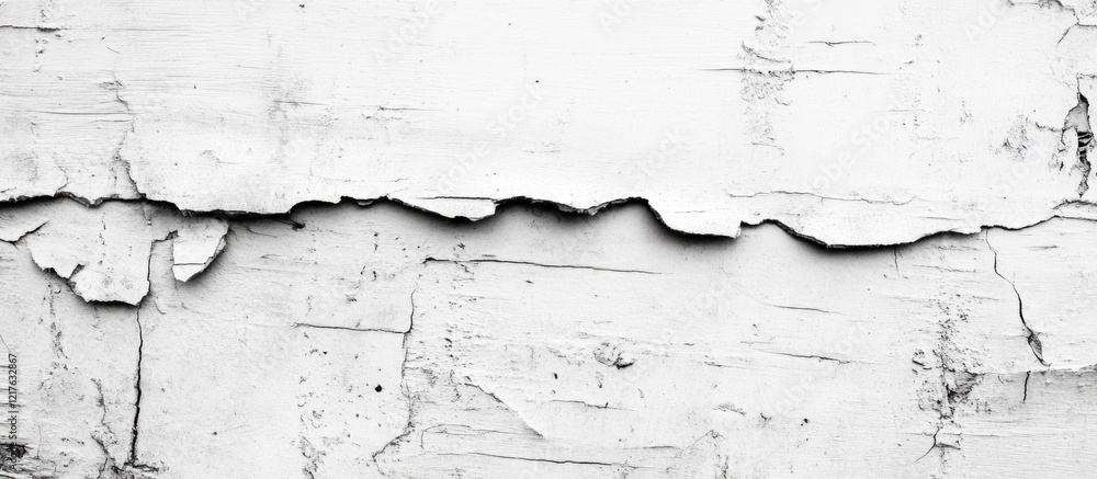 Poster white cracked paint texture with horizontal fissures and peeling layers suitable for background use 