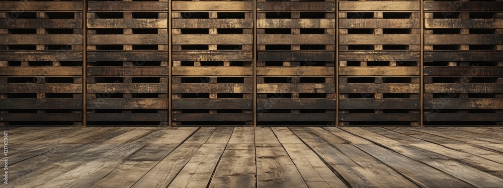 Aufkleber wooden pallets background with textured planks and copy space for design elements or text placement