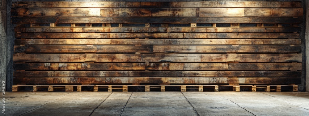 Poster wooden wall with rustic texture and texture detail in an industrial setting with ample copy space fo