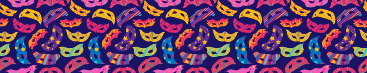 Carnival mask pattern vector colorful style for festival poster, banner, greeting card 10 eps