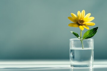 Delicate Yellow Flower in a Glass Vase