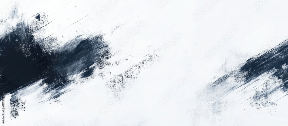 Poster abstract monochrome background featuring dark brushstroke textures with ample copy space for text pl