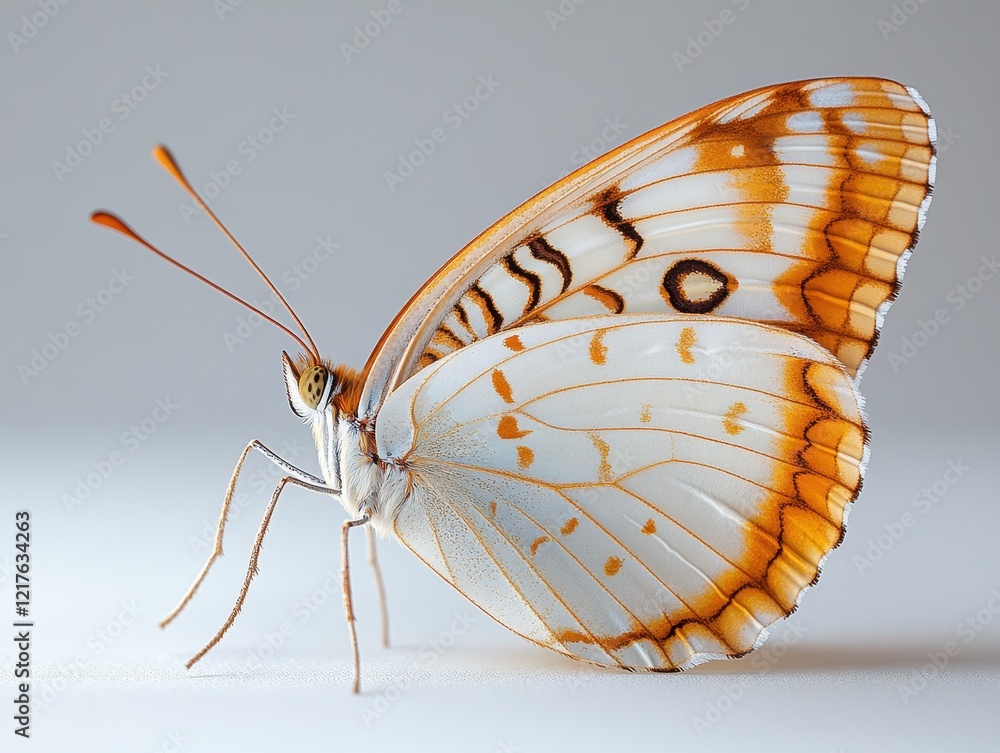 Poster a close-up of a butterfly displaying intricate patterns and colors.