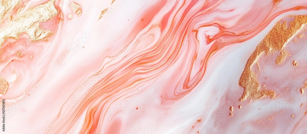 Aufkleber abstract pink and gold marble texture background with flowing patterns and copy space for design pur
