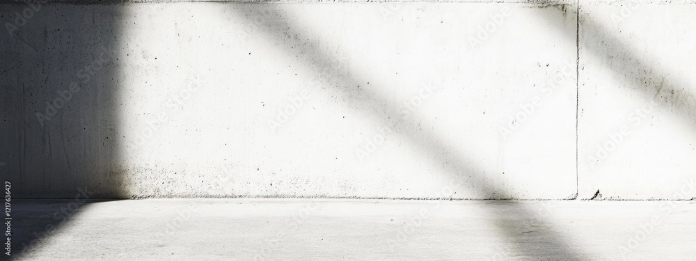Poster concrete wall with shadows and light pattern minimalist background with copy space for text or graph