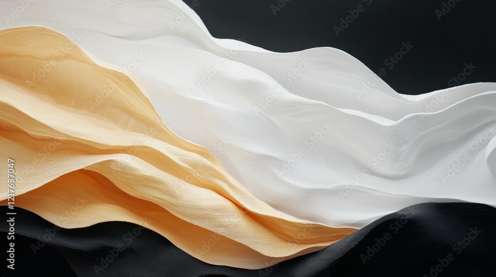 Poster dynamic organic layers of textures on minimalistic background studio abstract art design