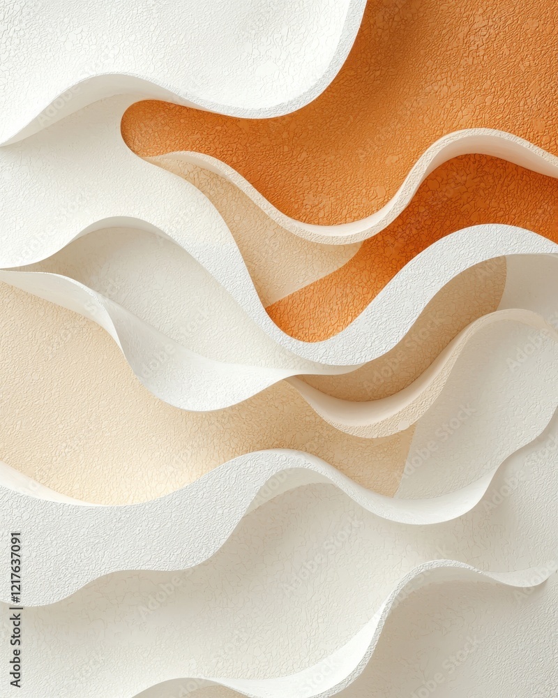 Poster dynamic overlapping textures of minimalistic layers in abstract art indoor setting visual