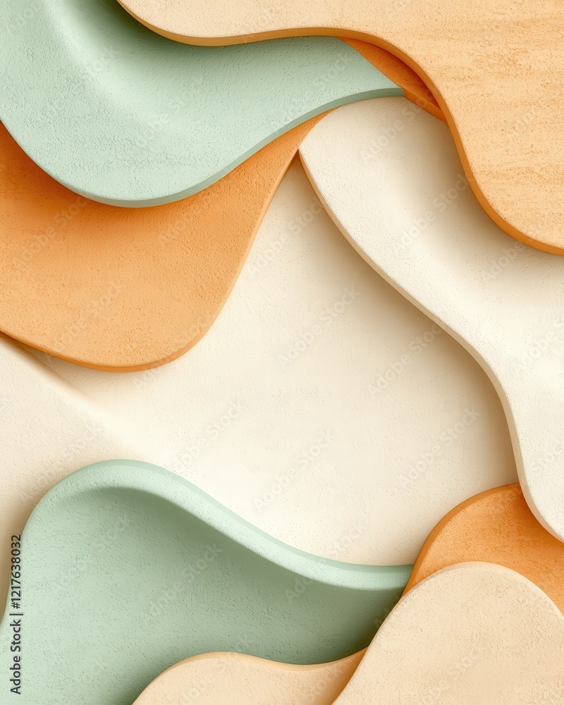 Poster minimalistic layers of overlapping pastel textures abstract background digital art soft tones contem