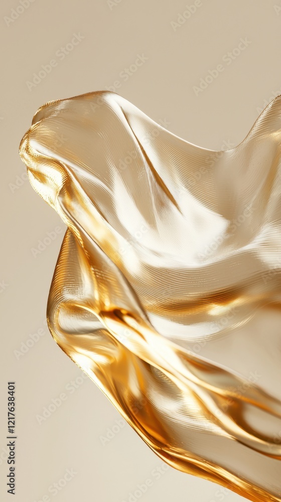 Poster flowing golden textures minimalistic layers abstract art smooth background artistic perspective subt