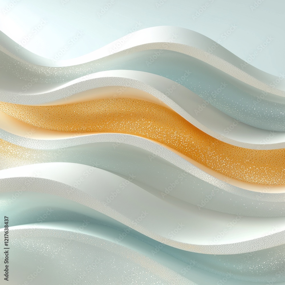 Poster abstract waves of minimalistic layers digital art soft colors calm environment subtle textures