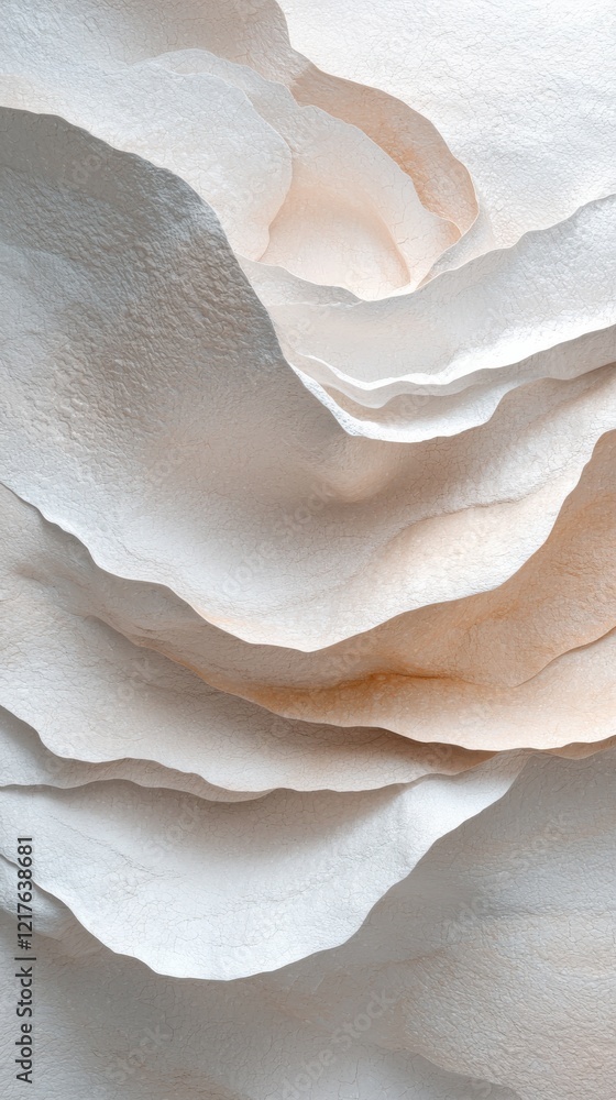Poster minimalistic abstract layers of textured paper in soft tones studio setting digital art subtle depth