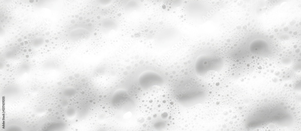 Poster white soap bubbles on a smooth surface with a clean background and ample copy space for overlay text