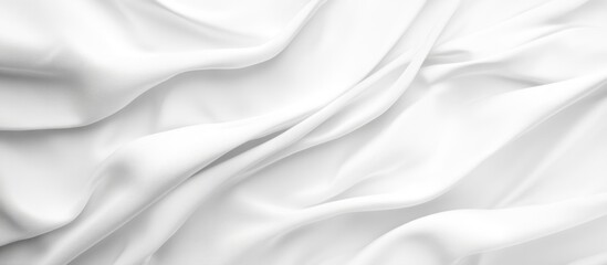 White fabric texture with smooth folds and creases, ideal for background use and overlays, Copy Space available.