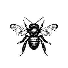 Hand-Drawn Bee Icon - Allergen and Pollinator Illustration