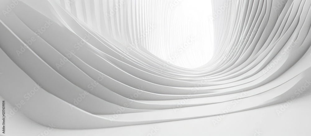 Poster abstract white wavy background with smooth curves and soft light suitable for minimalist design and 