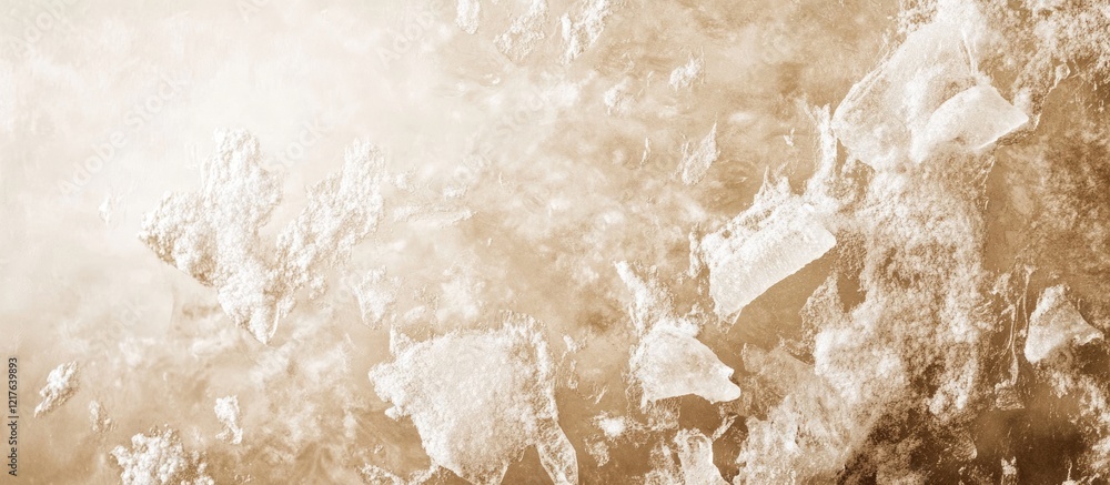 Poster abstract ice formations with a warm brown tone and textured background in an artistic style copy spa