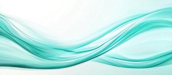 Obraz premium Abstract turquoise wave background with soft flowing lines and ample copy space for text integration