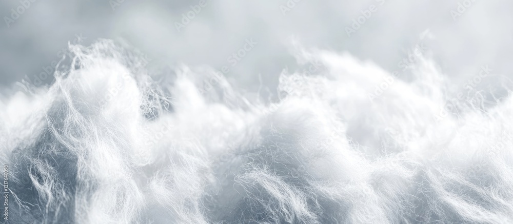 Poster aerial view of turbulent ocean waves with foam and mist against a light background with copy space f