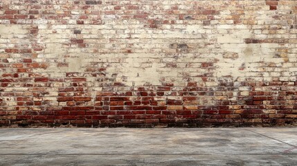 Old weathered brick wall with uneven texture and color variations Copy Space