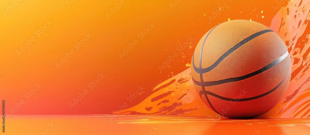 Poster basketball stadium background with vibrant colors and space for custom text and basketball element f