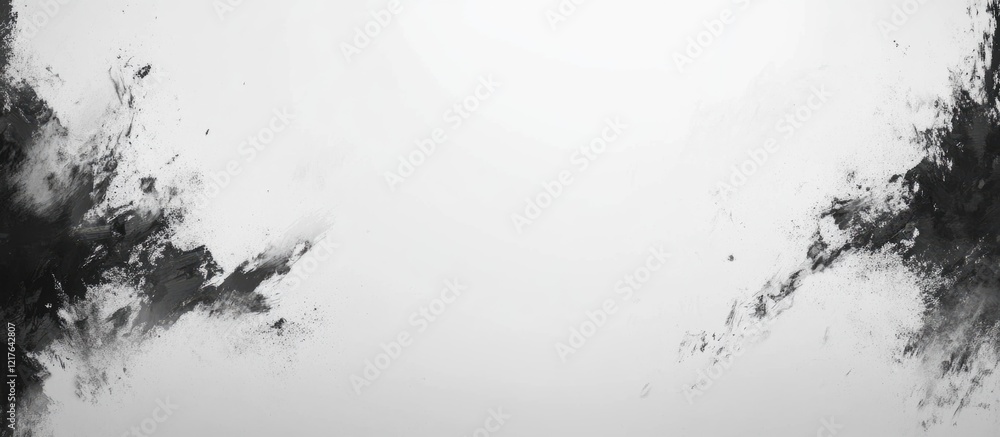 Poster abstract monochrome ink splash texture with gradient background and ample copy space for text placem