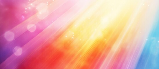 Obraz premium Colorful light rays with bokeh effect on vibrant background Copy Space