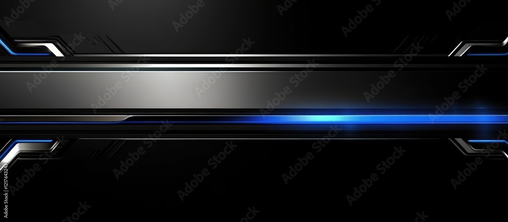 Aufkleber cyber circuit design background in black silver and blue with empty space for text ideal for technol