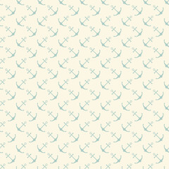 Fototapeta premium Nautical seamless pattern with ship anchors. Vector illustration