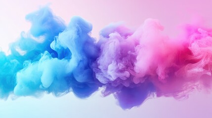 Obraz premium Colorful smoke background in shades of blue, purple, and pink with soft gradients and Copy Space for text placement