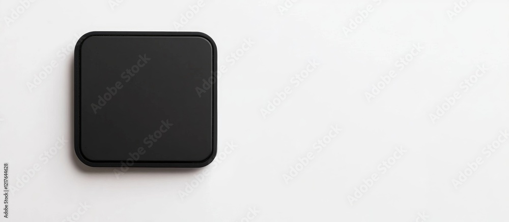 Aufkleber black square electronic device isolated on white background with blank space for custom text and mar