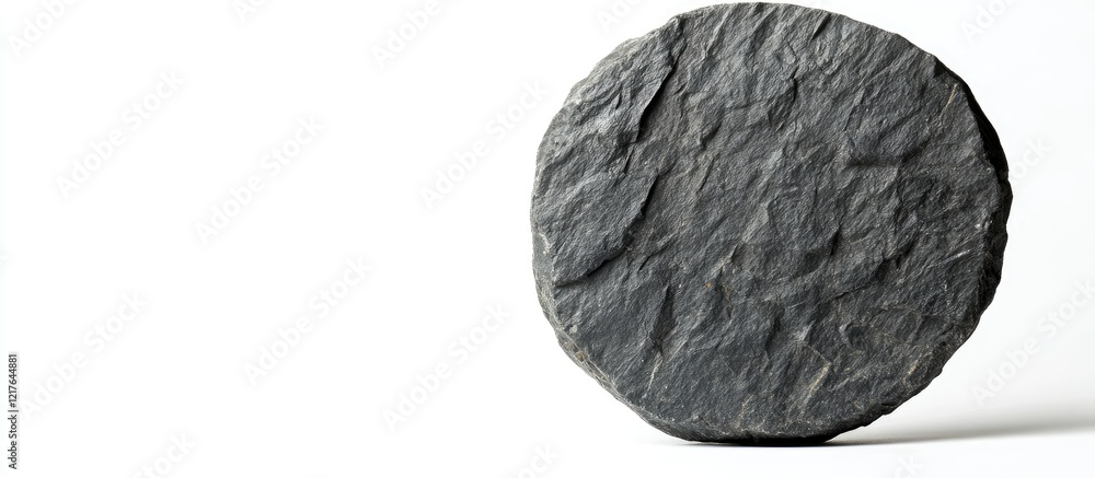 Poster black sea stone round target isolated on white background suitable for copyspace and text placement 
