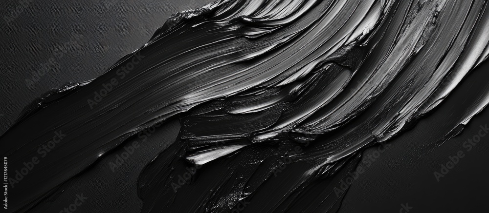 Poster black paint strokes abstract texture background ideal for creative projects and text overlay