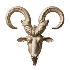 Elegant Goat Head Design Representing Capricorn Isolated on Transparent Background.
