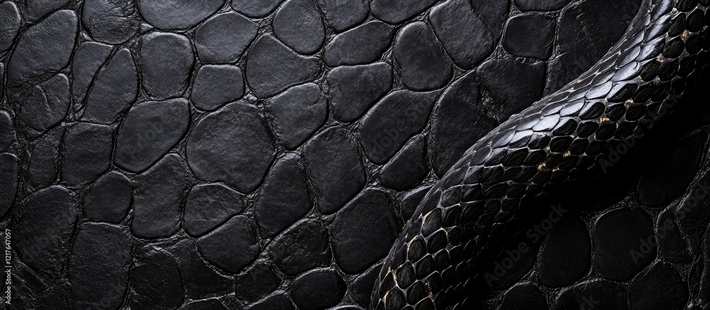 Poster black mamba snake skin texture close-up with empty space for text use in design or advertising proje
