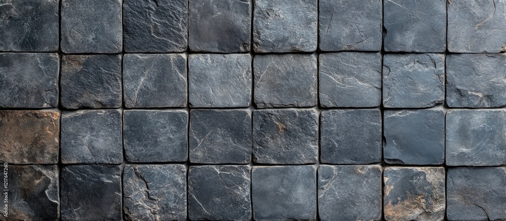 Poster black stone texture background with cement tiles providing ample copyspace for text in a stylish and