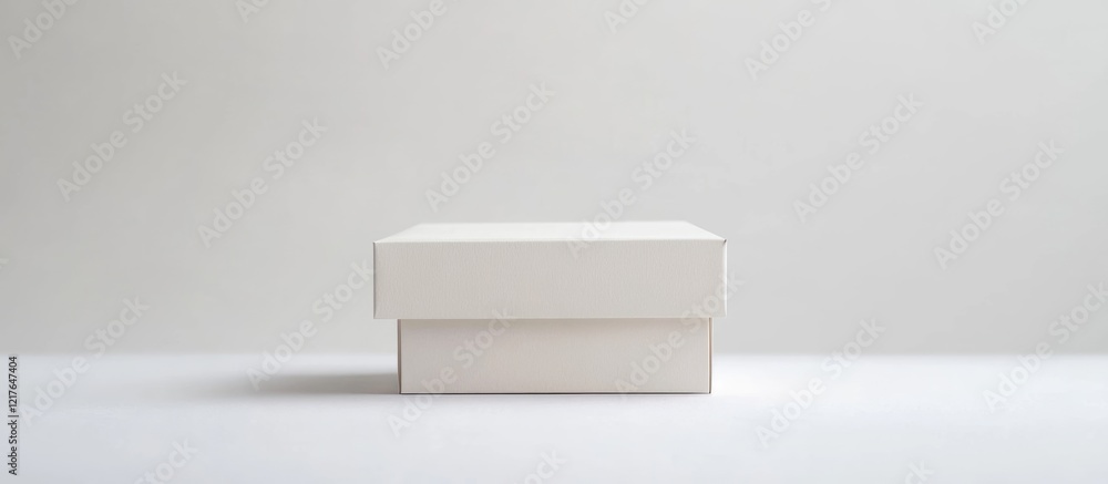 Aufkleber Minimalist Customizable White Carton Box Isolated on Light Background Ideal for Branding and Packaging Mockups with Empty Space for Text