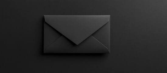 Elegant Black Envelope Mockup with Generous Copyspace for Text Display on Dark Background