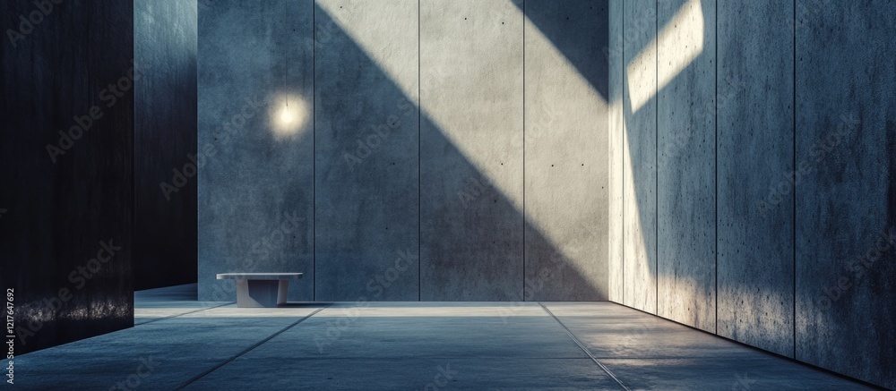 Poster minimalist empty indoor space with dramatic lighting ideal for billboard advertising mockup and text