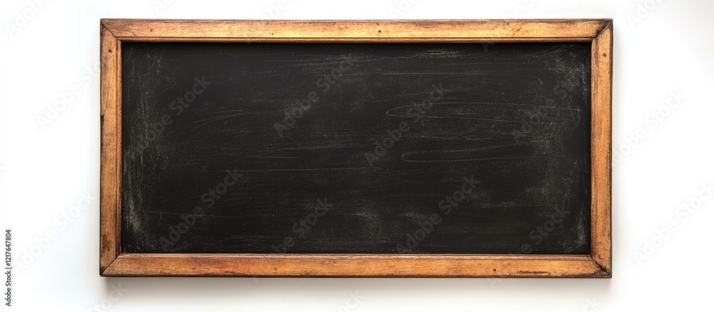 Poster vintage chalkboard with wooden frame isolated on white background ideal for educational or creative 
