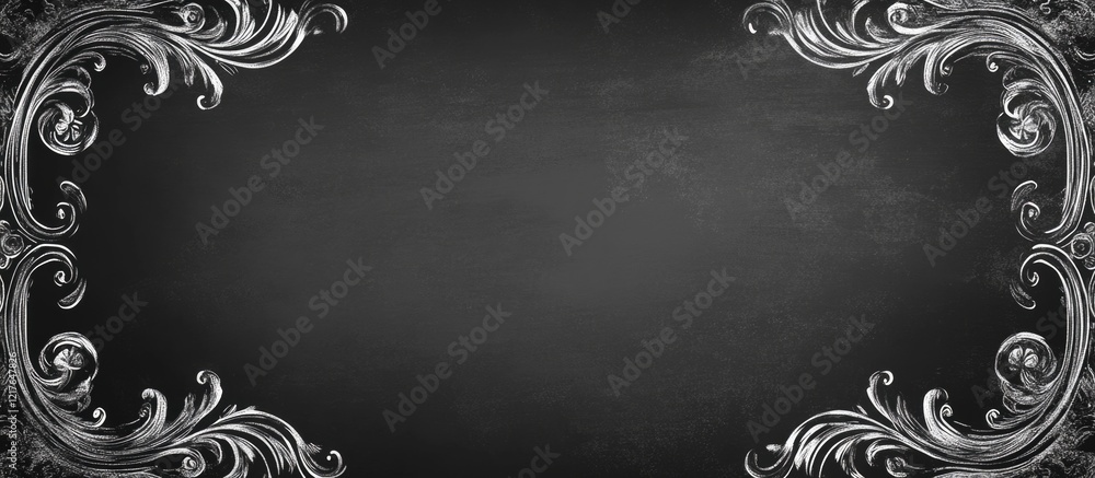 Aufkleber chalkboard background with ornate edges and blank space for text ideal for education or promotional 