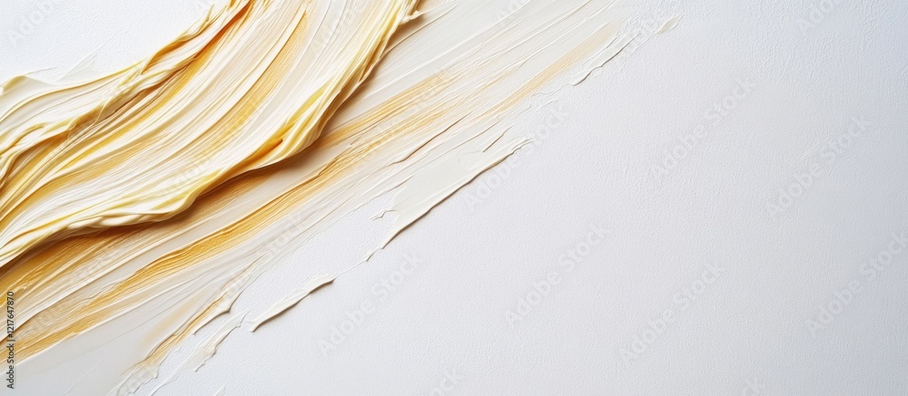 Aufkleber Blank business card on white background with abstract paint strokes for customizable text and creative branding options